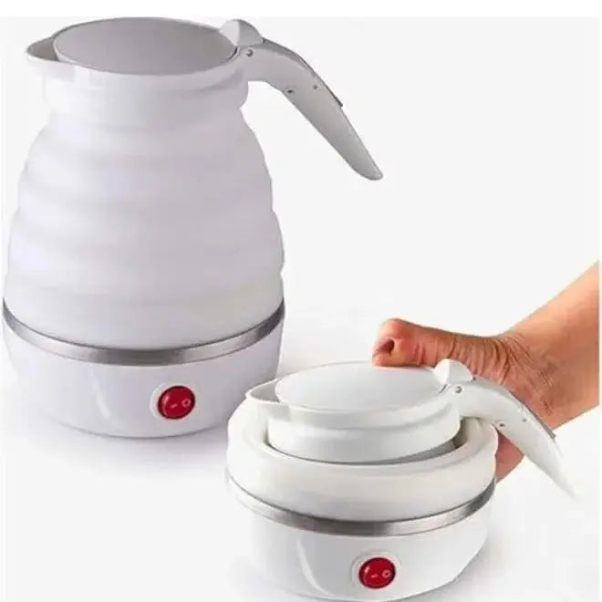 Foldable Electric Kettle 600ml - Silicone Travel Boiler Dual Voltage Scrollcart Qatar 