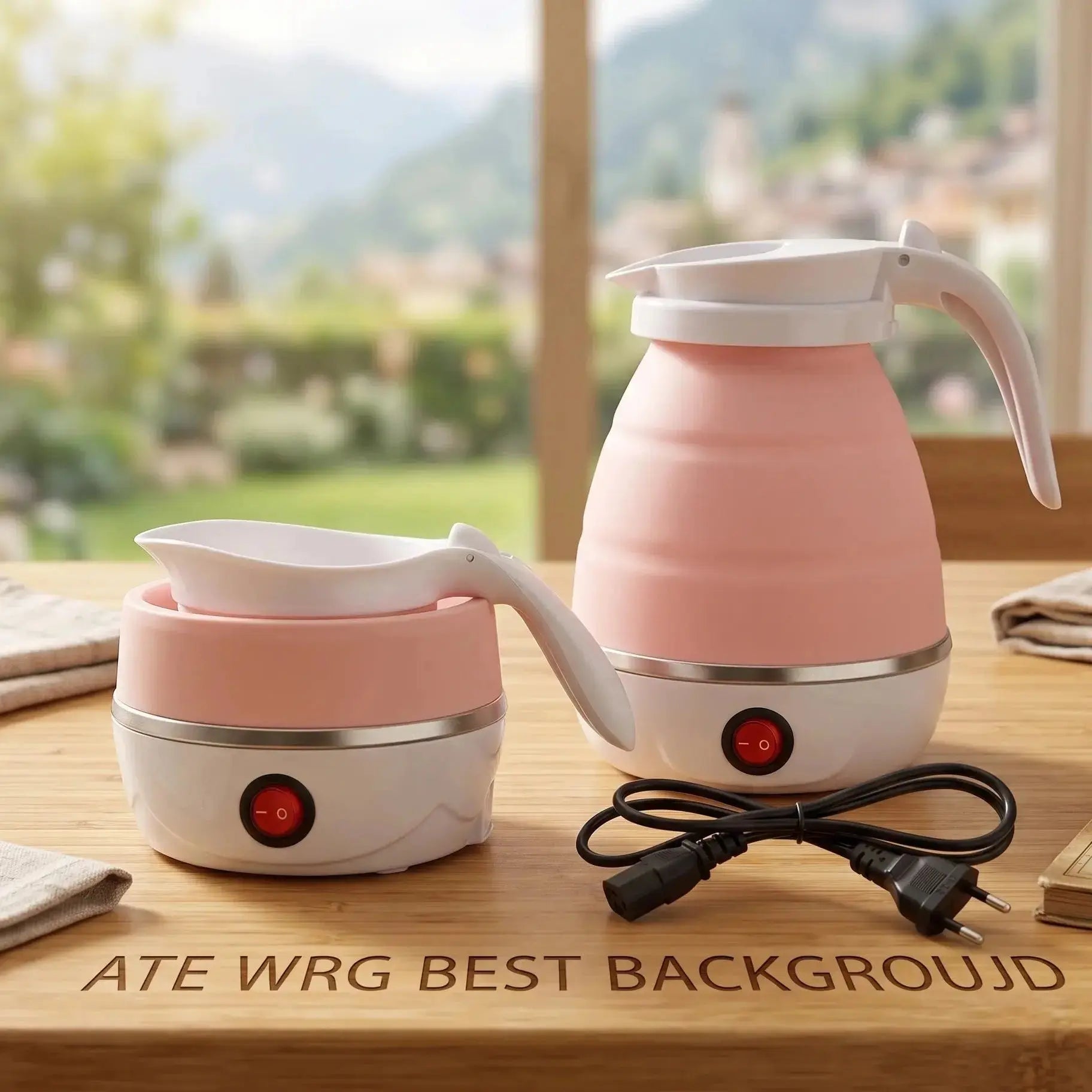 Foldable Electric Kettle 600ml - Silicone Travel Boiler Dual Voltage Scrollcart Qatar 