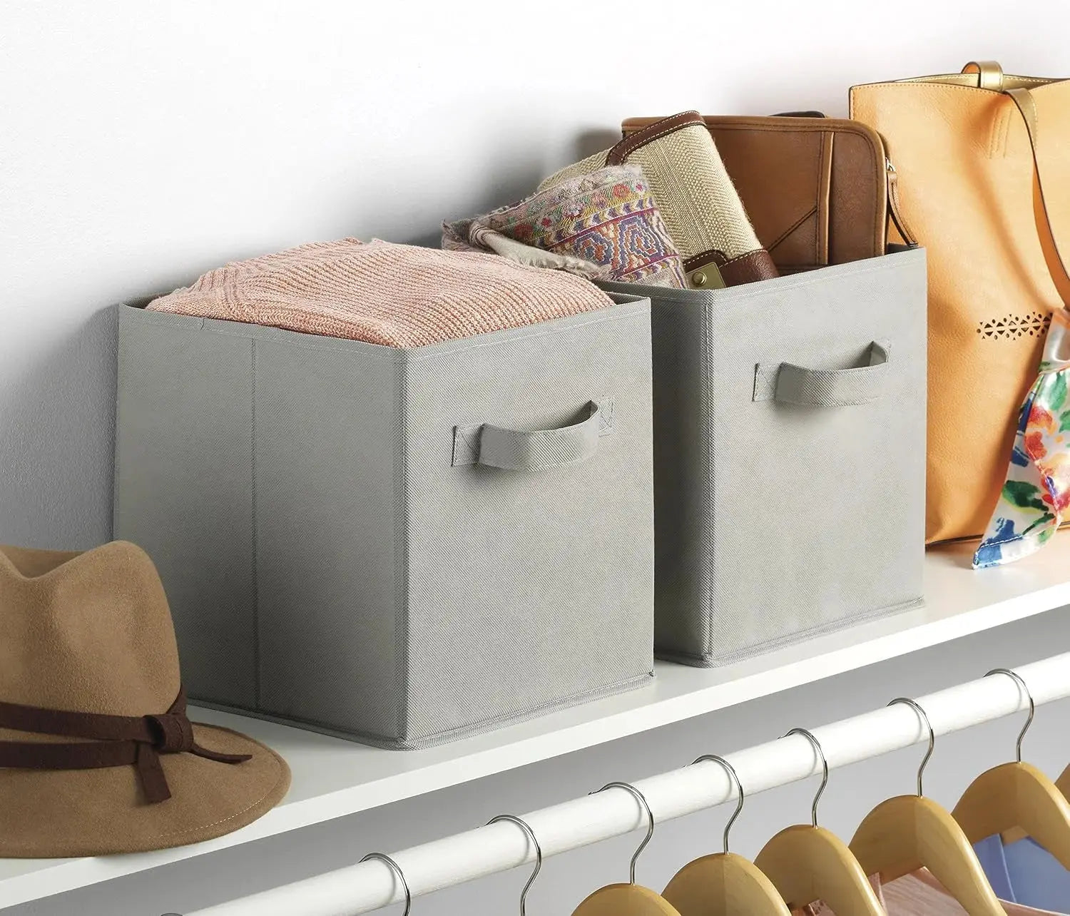 Foldable Fabric Storage Box with Handle Scrollcart Qatar 