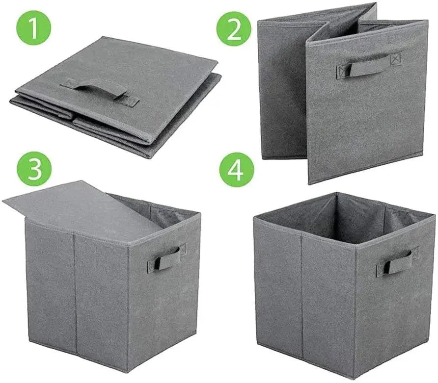 Foldable Fabric Storage Box with Handle Scrollcart Qatar 