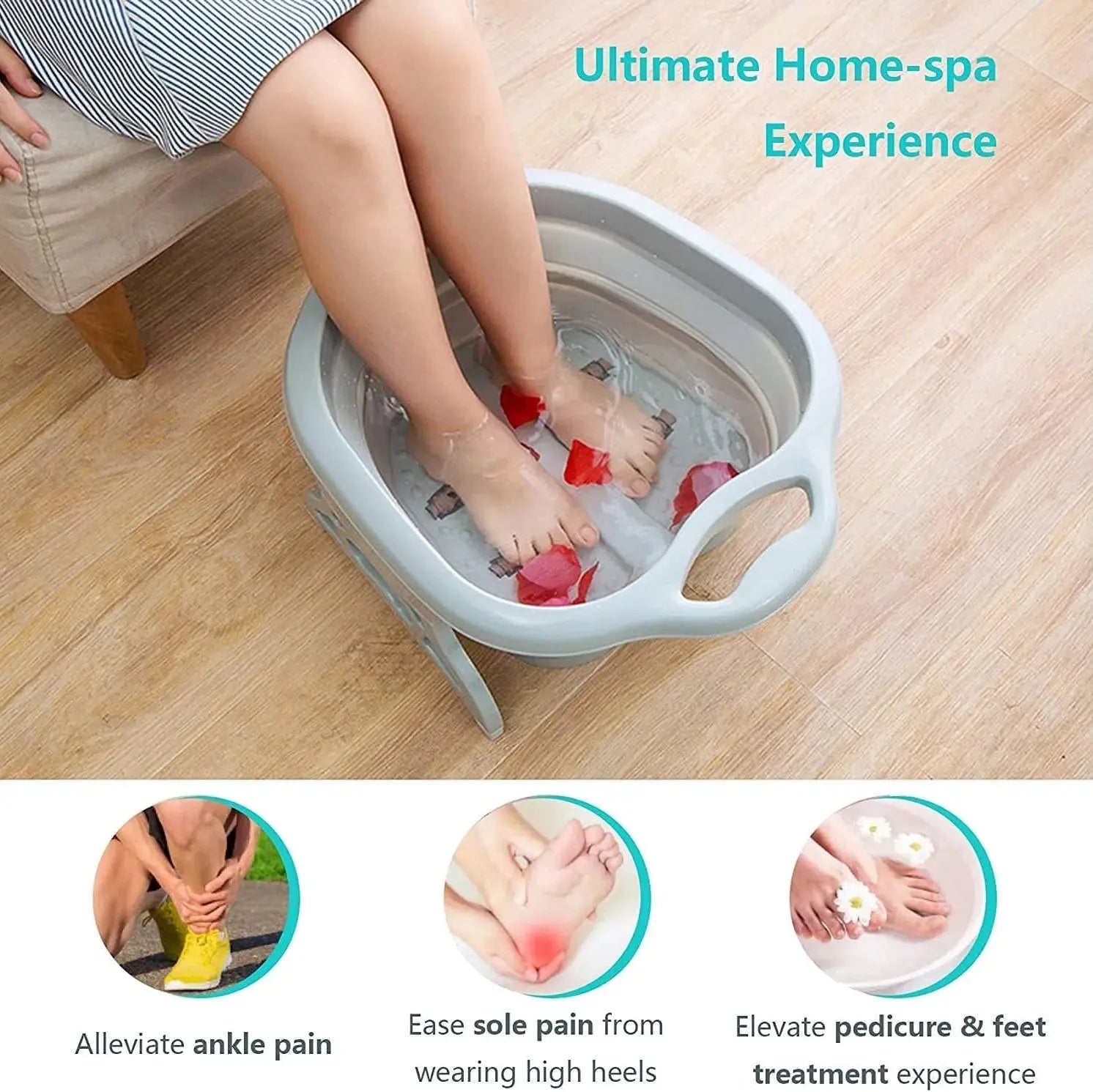 Foldable Foot Spa Basin Portable Pedicure Bucket Qatar