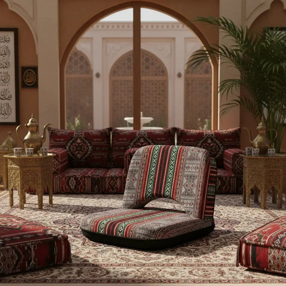 Foldable Ground Chair with Adjustable Back Angle for Camping, Yoga & Relaxation AL shamil 