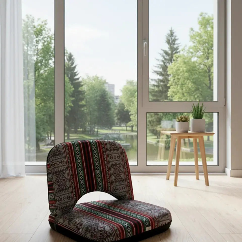 Foldable Ground Chair with Adjustable Back Angle for Camping, Yoga & Relaxation AL shamil 