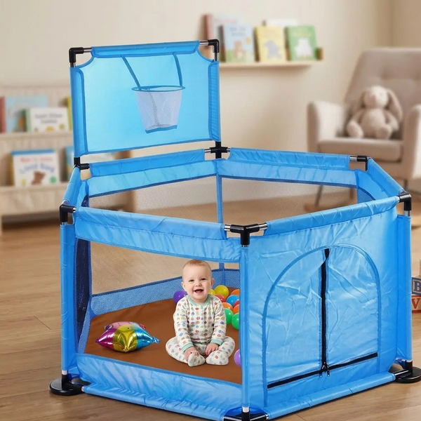Foldable Kids Playpen with 30 Balls – Portable Indoor & Outdoor Baby Play Yard Scrollcart Qatar 