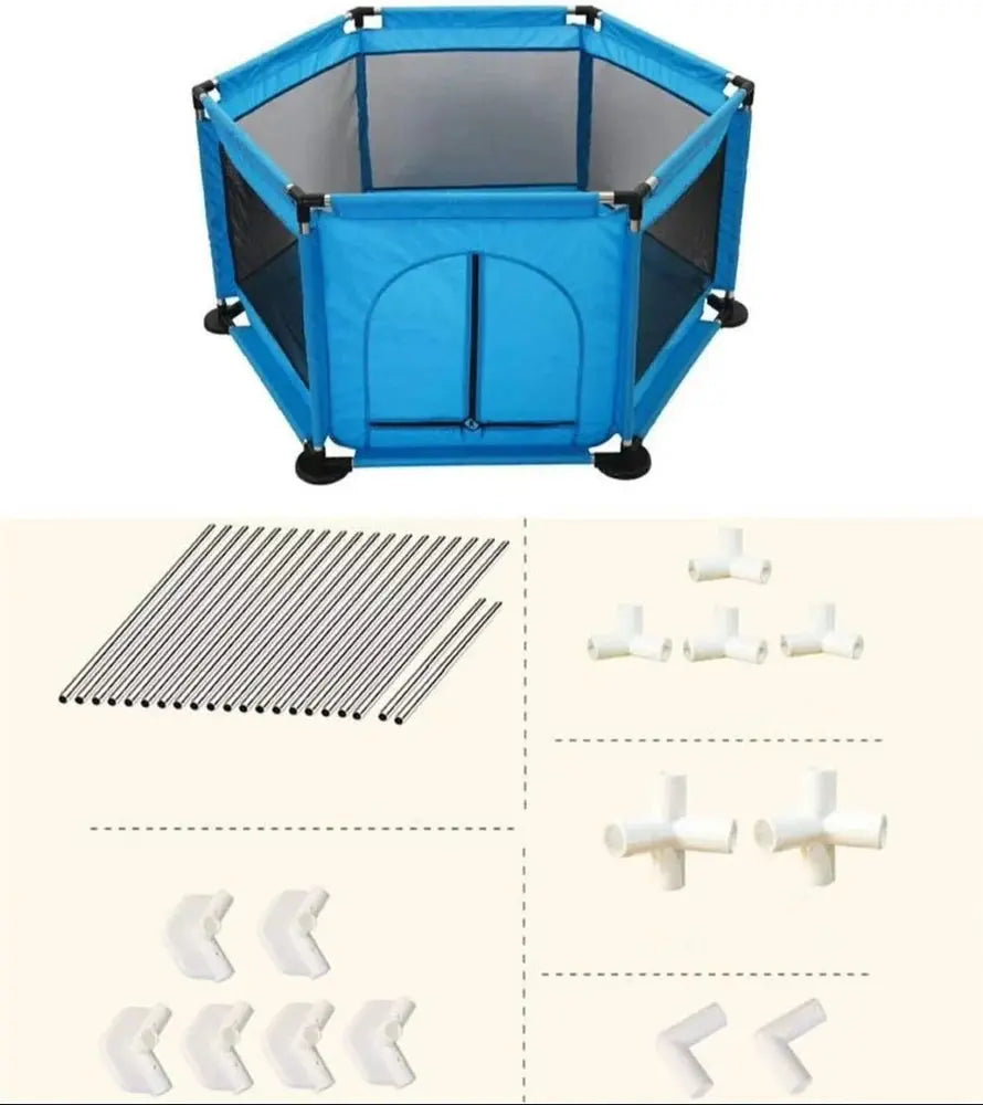 Foldable Kids Playpen with 30 Balls – Portable Indoor & Outdoor Baby Play Yard Scrollcart Qatar 