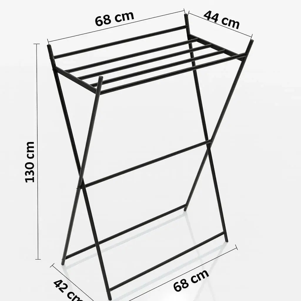 Foldable Metal Clothes Drying Rack with Shoe Storage Shameer 