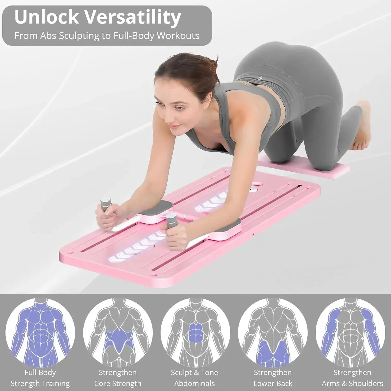 Foldable Pilates Reformer Board with Auto-Rebound | Full Body Home Workout Equipment Scrollcart Qatar 