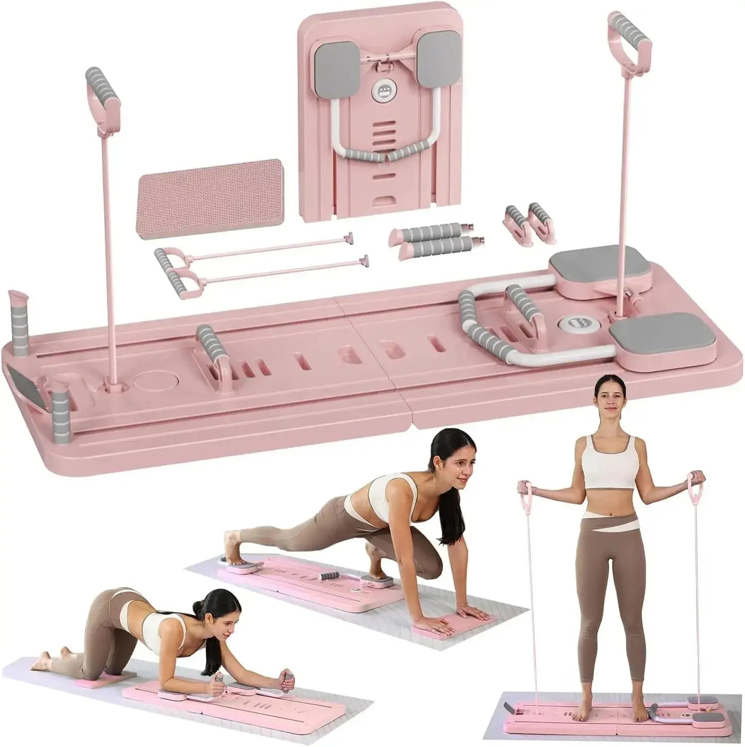 Foldable Pilates Reformer Board with Auto-Rebound | Full Body Home Workout Equipment Scrollcart Qatar 