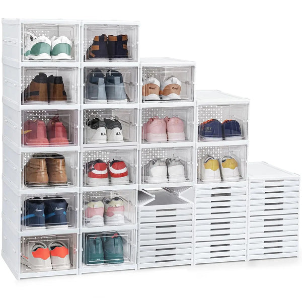 Foldable Shoe Rack & Cabinet Organizer-Storage Boxes with Transparent Door Scrollcart Qatar 