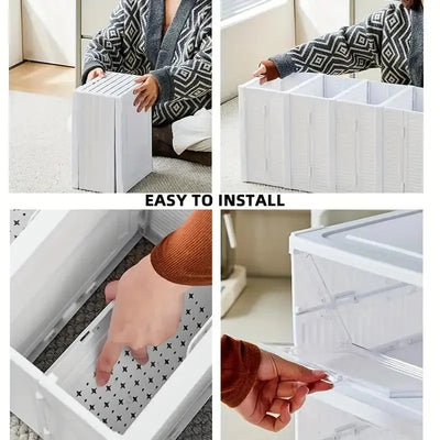 Foldable Shoe Rack & Cabinet Organizer-Storage Boxes with Transparent Door Scrollcart Qatar 