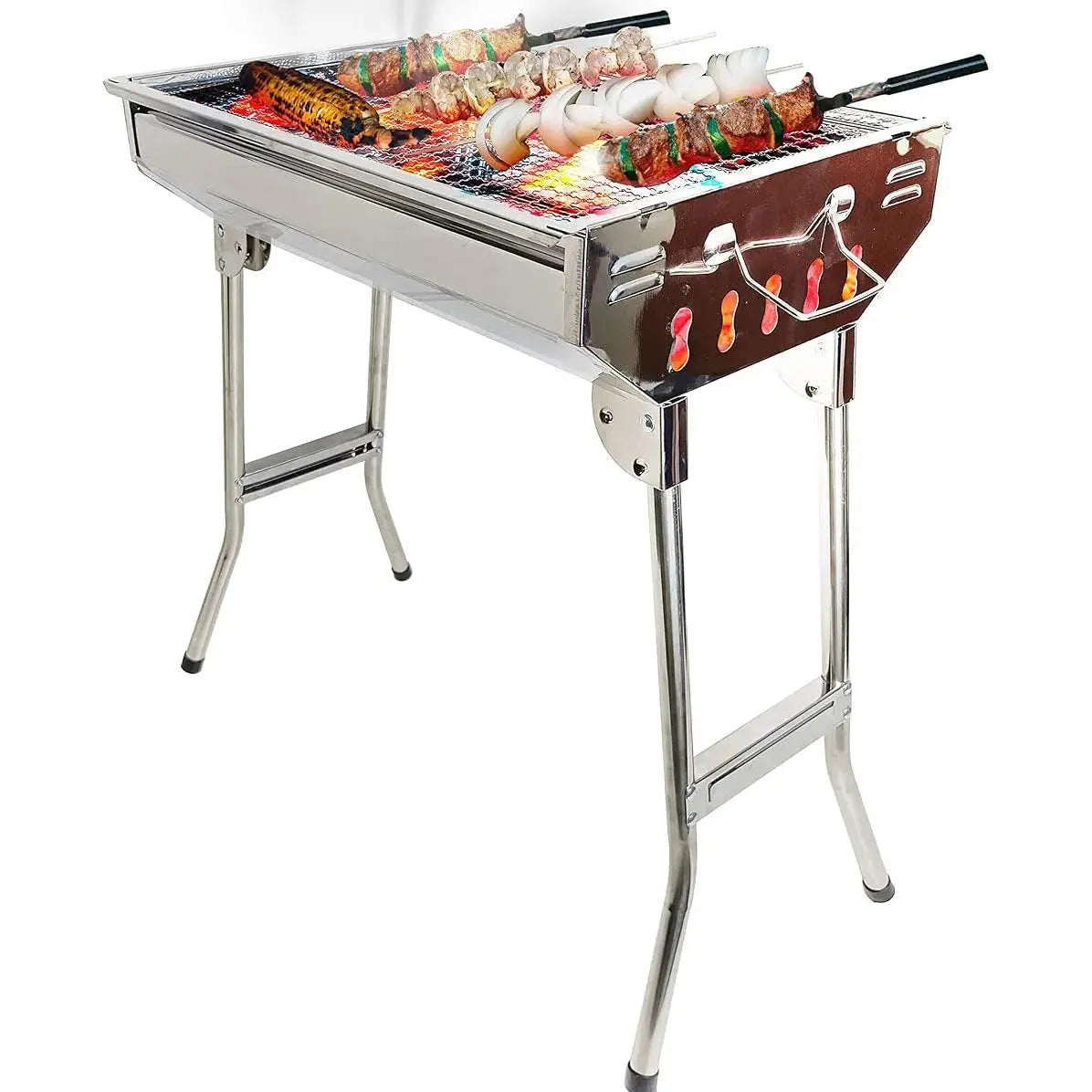 Foldable Stainless Steel Charcoal BBQ Grill for Camping Scrollcart Qatar 