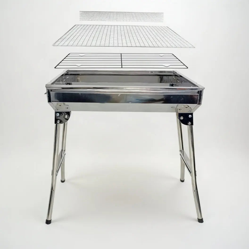 Foldable Stainless Steel Charcoal BBQ Grill for Camping Scrollcart Qatar 