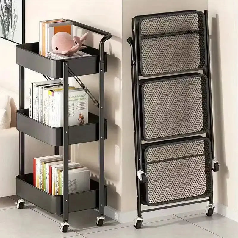 Foldable 3-Tier Storage Rack with Wheels Price Doha Qatar