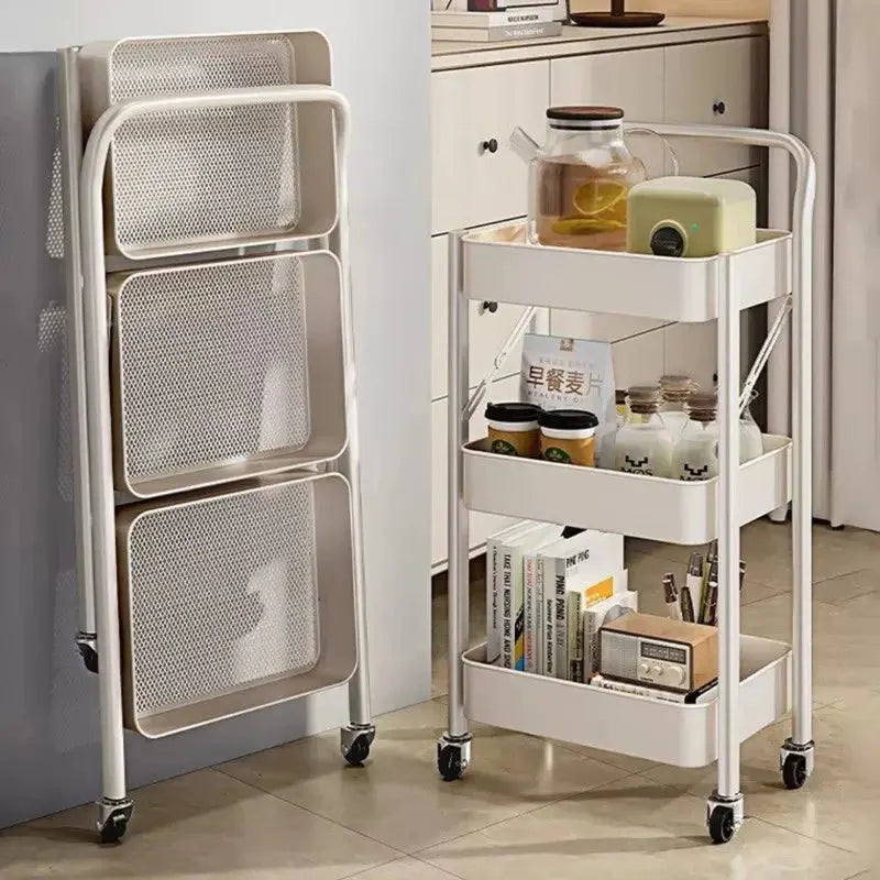 Foldable 3-Tier Storage Rack with Wheels Price Doha Qatar
