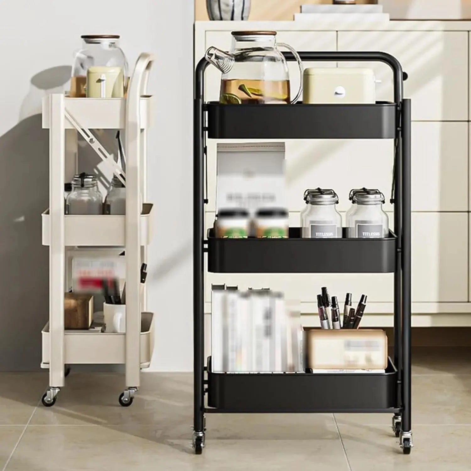 Foldable 3-Tier Storage Rack with Wheels Price Doha Qatar