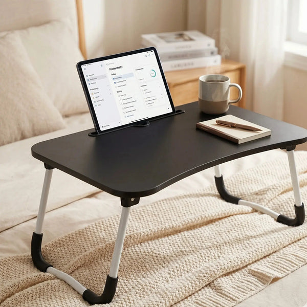 Foldable Wooden Laptop Bed Table Scrollcart Qatar 