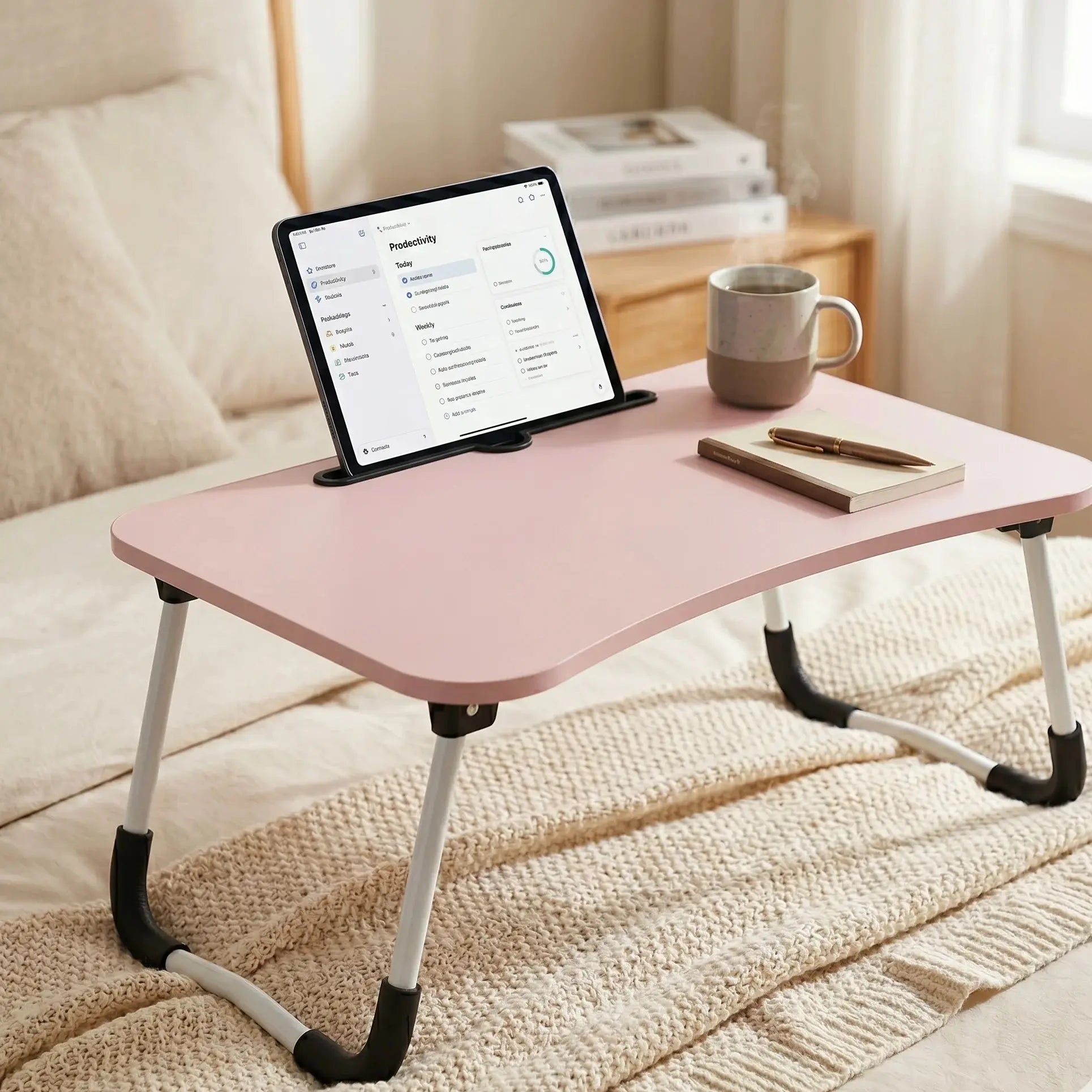 Foldable Wooden Laptop Bed Table Scrollcart Qatar 