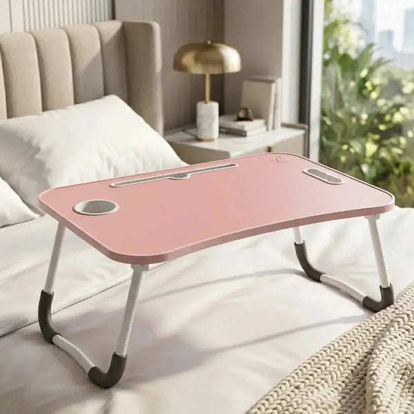 Foldable Wooden Laptop Table with USB Portable Study Desk Scrollcart Qatar 