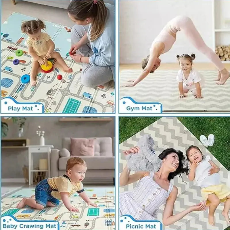 Foldable Baby Crawling Play Mat - multi functional