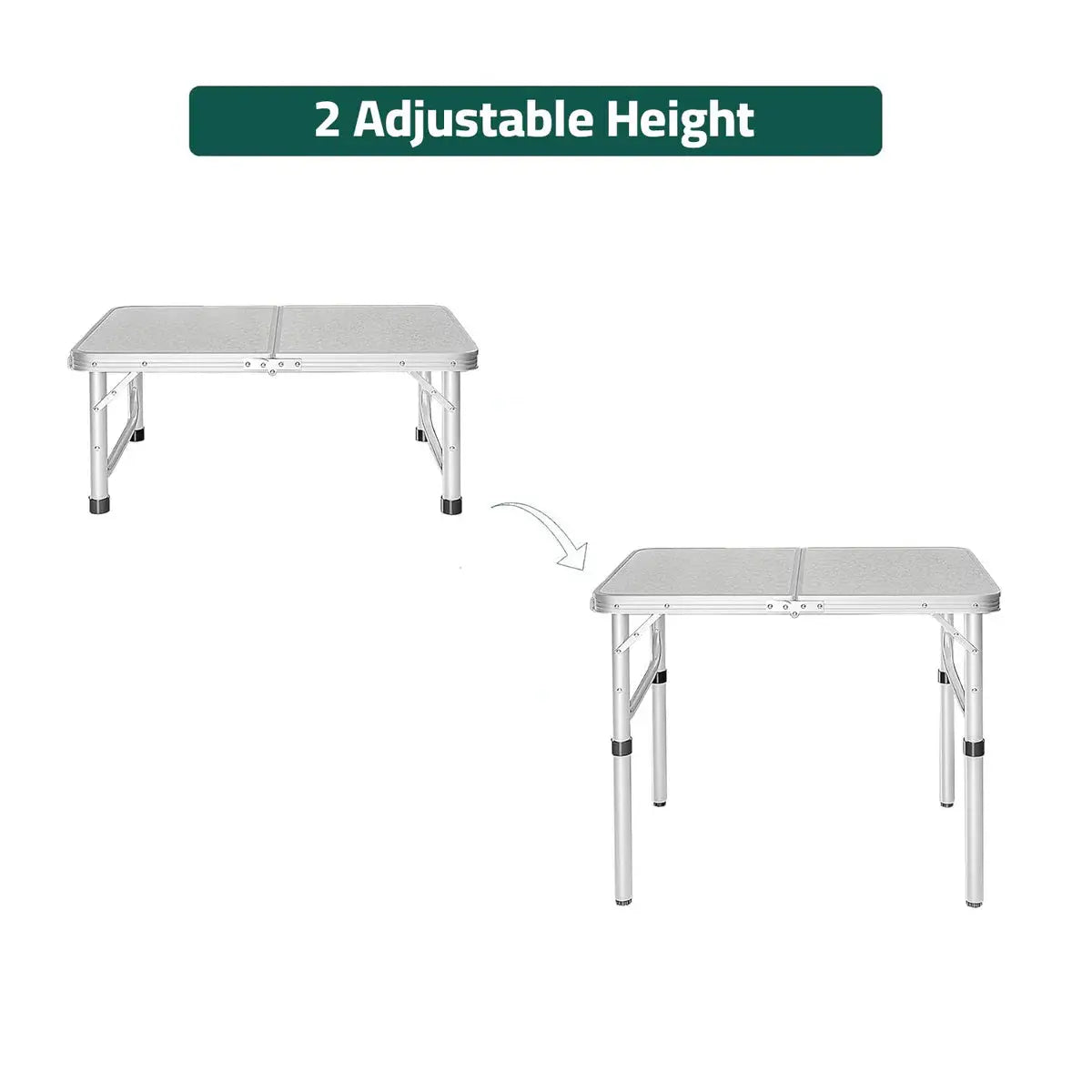 Folding Aluminum Camping Table – Adjustable Height, Lightweight & Portable