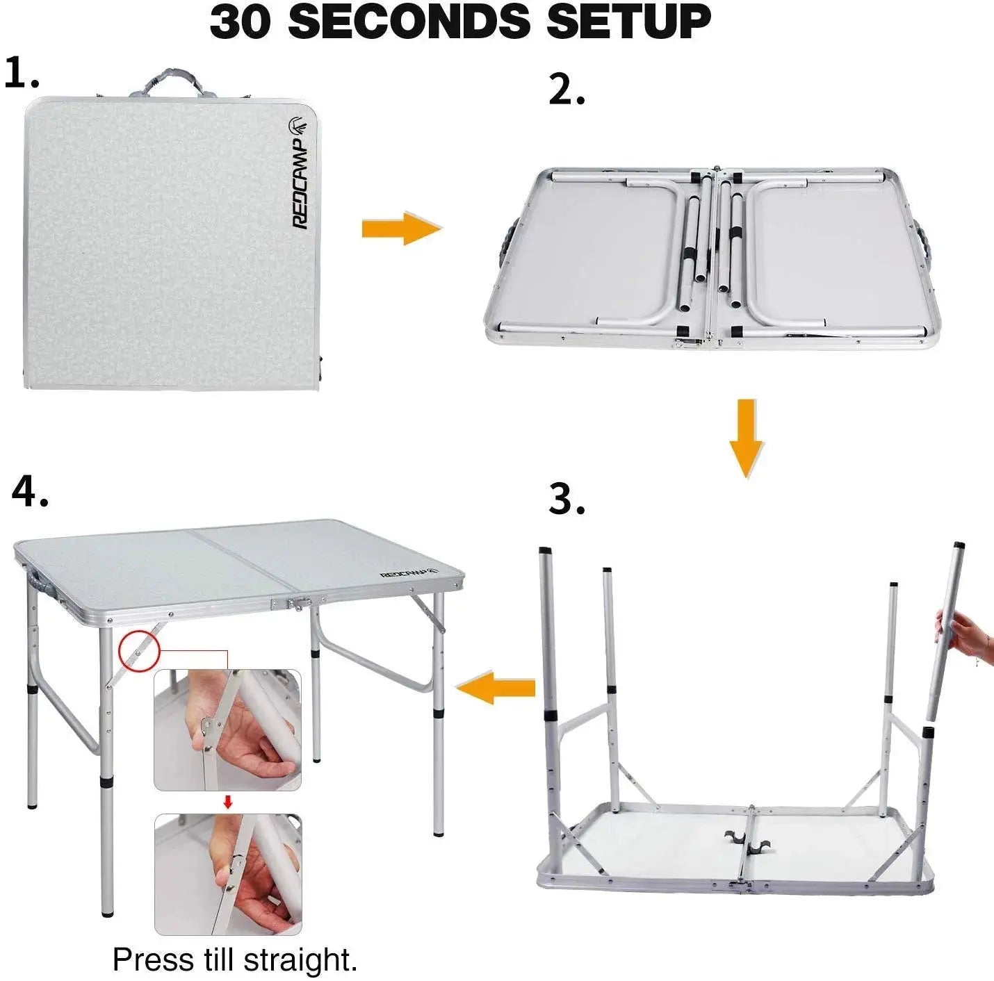 Folding Aluminum Camping Table – Adjustable Height, Lightweight & Portable