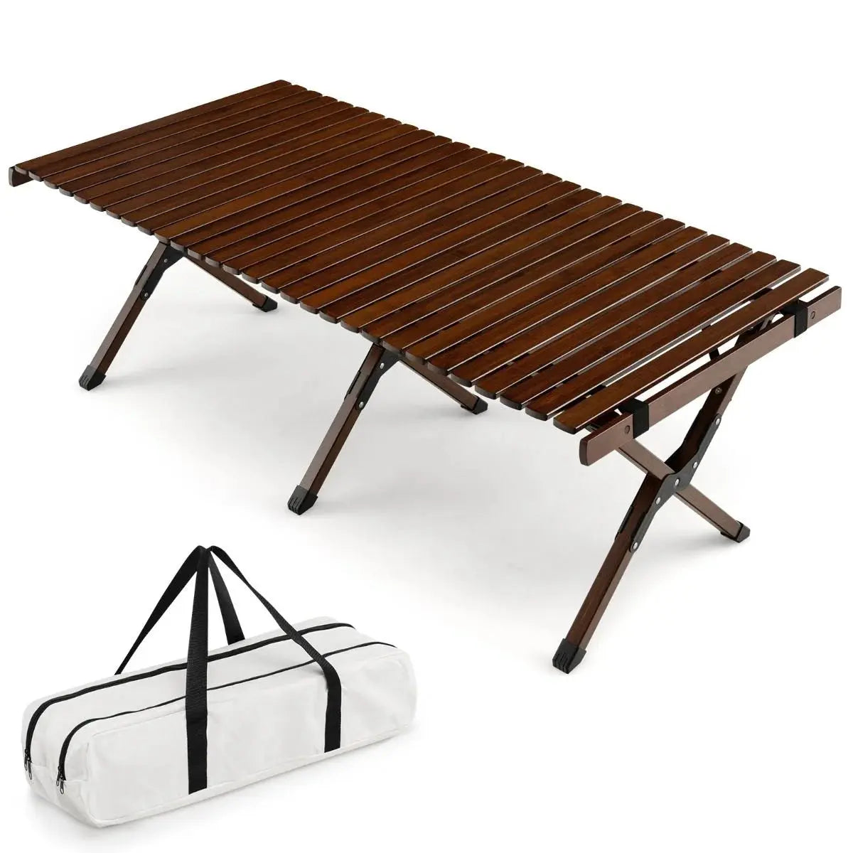 Folding Bamboo Camping & Outdoor Table with Carry Bag qatar