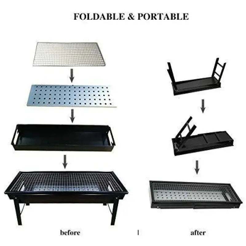 Folding Portable Charcoal BBQ Grill Set for Outdoor & Home in Doha Qatar