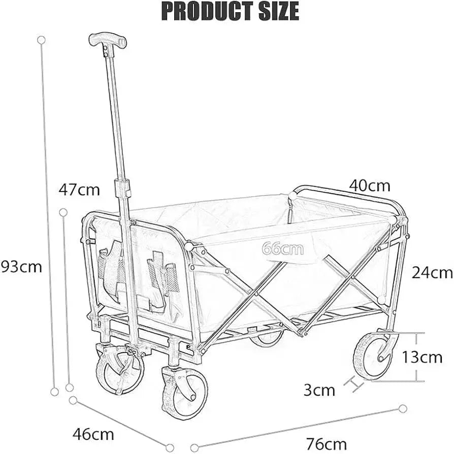 Folding Wagon Trolley Cart – Heavy-Duty Outdoor Camping & Beach Collapsible Wagon Scrollcart Qatar 