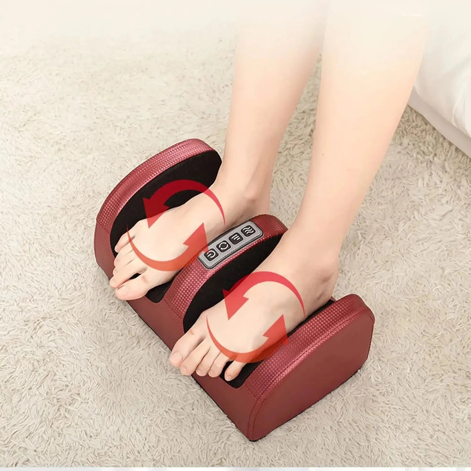 Foot Massager Machine - Electric Heat Kneading Therapy Relief Scrollcart Qatar 