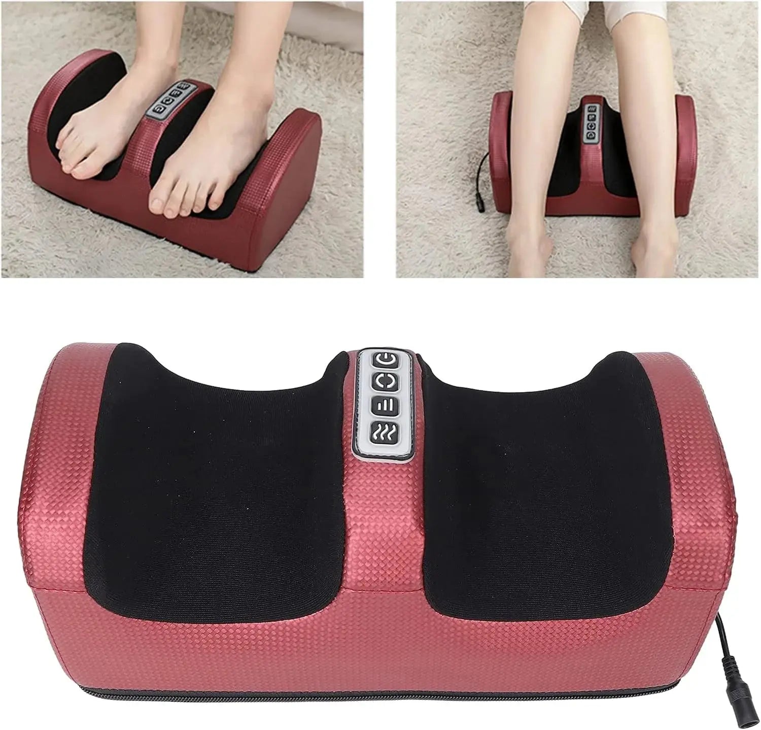 Foot Massager Machine - Electric Heat Kneading Therapy Relief Scrollcart Qatar 