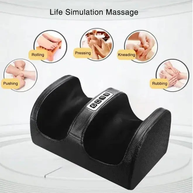 Foot Massager Machine - Electric Heat Kneading Therapy Relief Scrollcart Qatar 