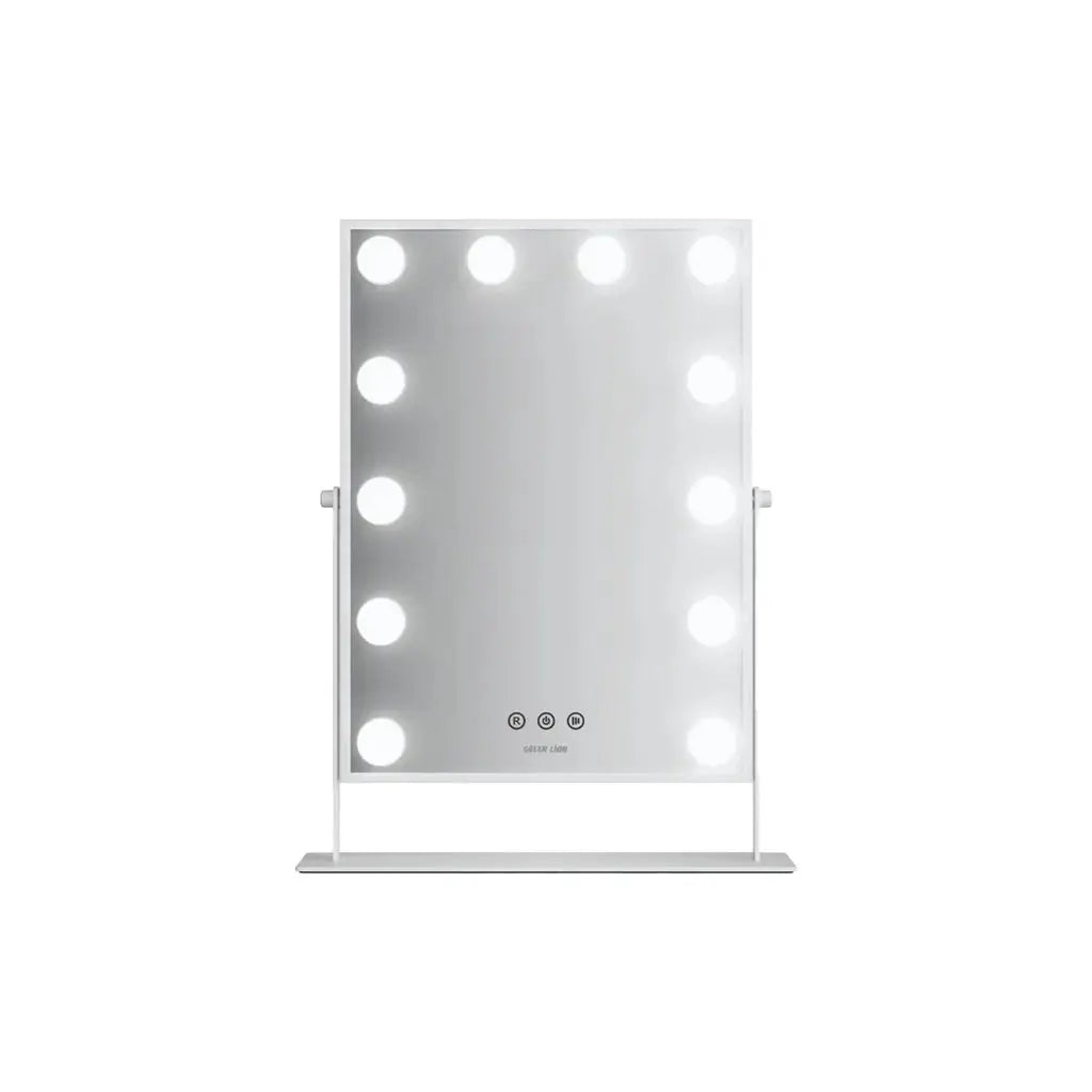 Green Lion Glam Shine Makeup Mirror – 12 LED Lights, 3 Color Modes, 360° Rotation Marhaba international 