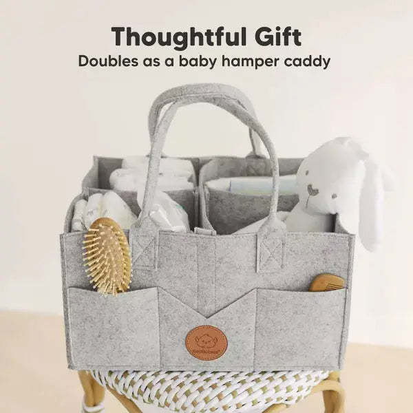 Muti-purpose Felt Diaper Caddy - Storage Bag for Baby, Nursery & Home Organization - Scrollcart Qatar