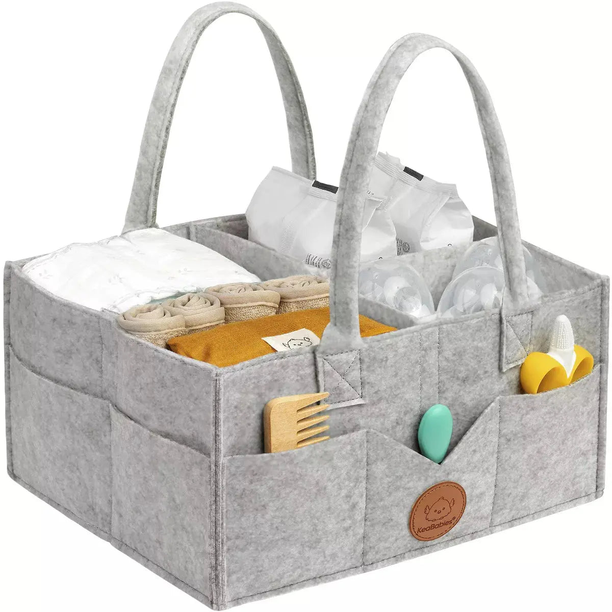 Muti-purpose Felt Diaper Caddy - Storage Bag for Baby, Nursery & Home Organization - Scrollcart Qatar