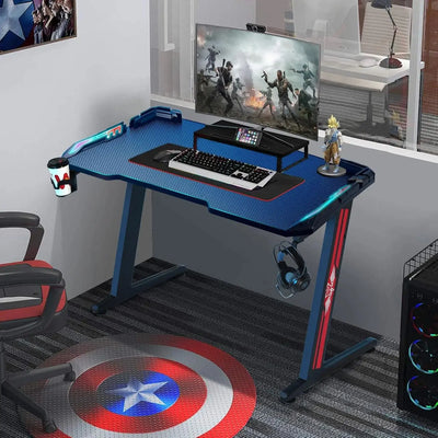 Z-Shape RGB Gaming Desk 120×60×75cm with Carbon Fiber Surface in Doha Qatar