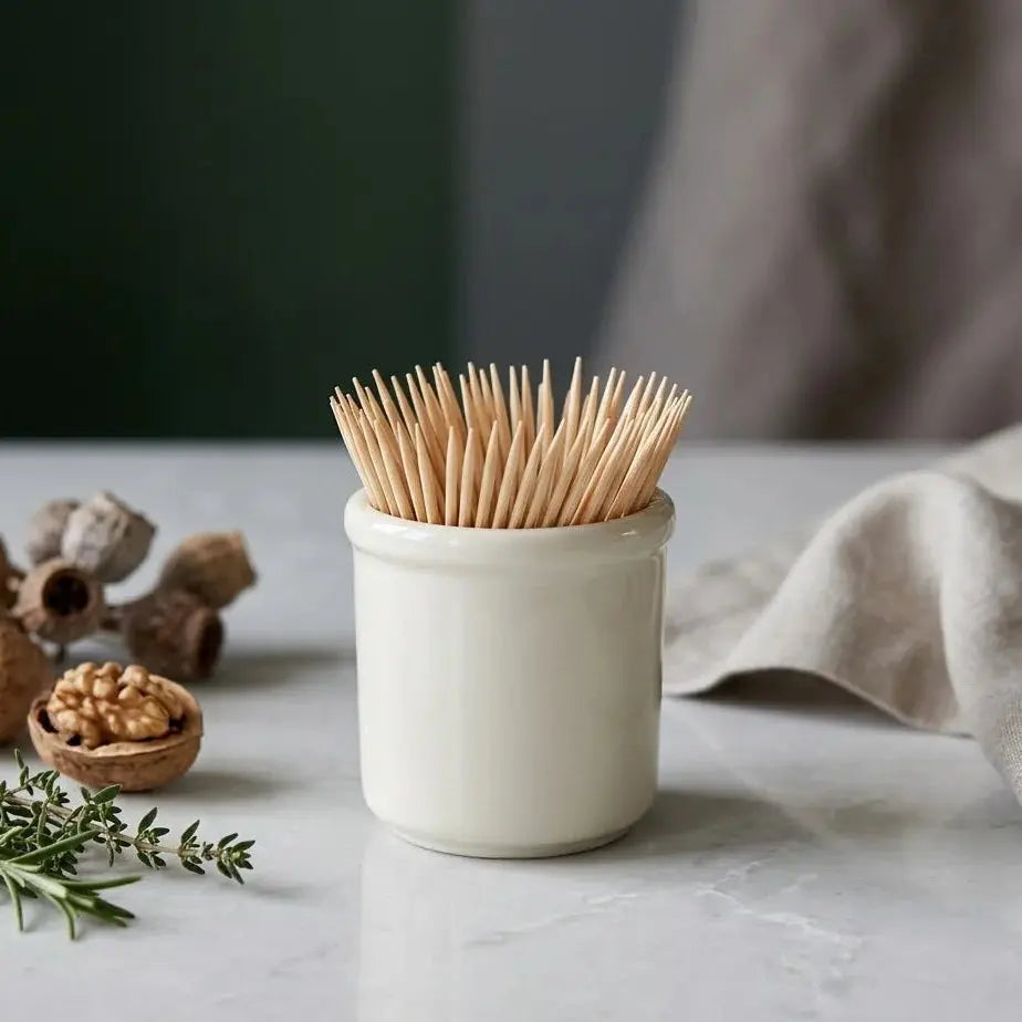 Gastro Smooth White Porcelain Toothpick Holder-5.5 cm Scrollcart Qatar 