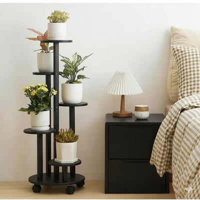 5-Tier Plant Stand with Movable Wheel Scrollcart Qatar 