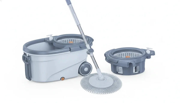 Spin Mop and Bucket Set with Wheels – 360° Rotating Stainless Steel Mop for Effortless Cleaning Scrollcart Qatar 