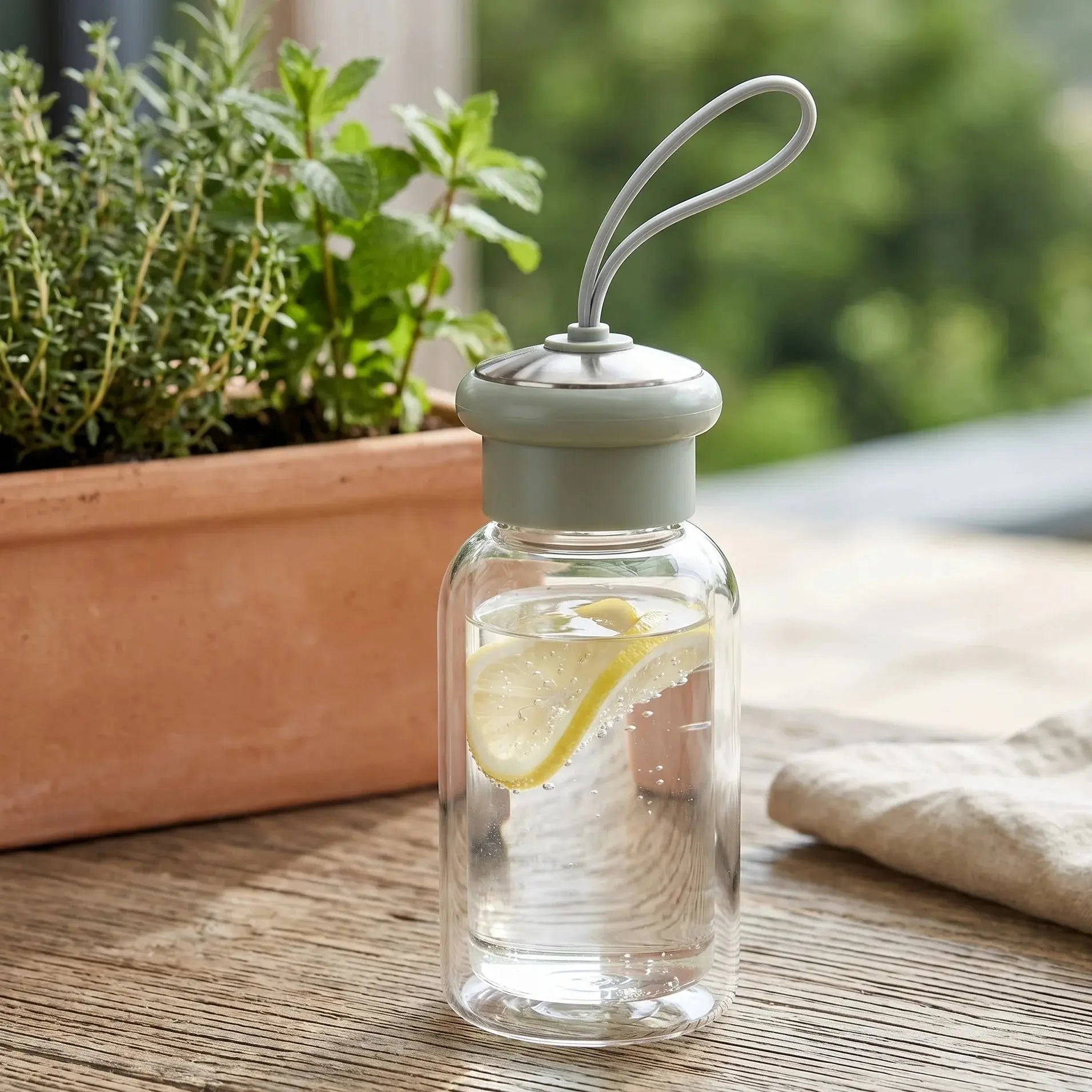 Glass Water Bottle Mug  with Protective Sleeve & Leakproof Lid Scrollcart Qatar 