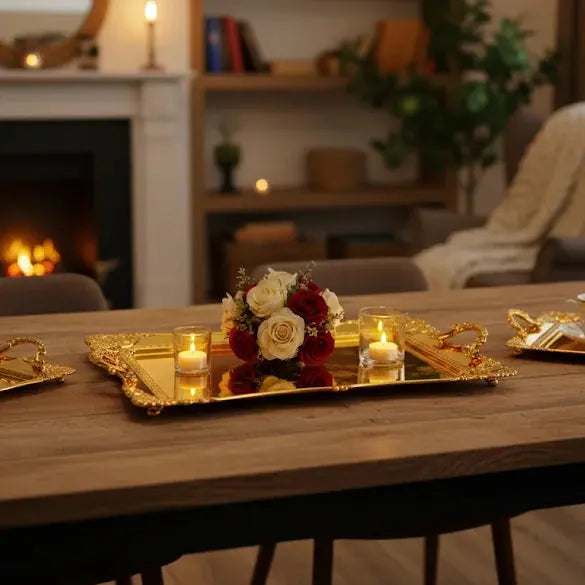 Gold-Plated Serving Tray Set Price Doha Qatar