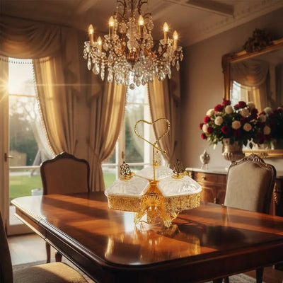 Gold Serving Set with 3 Glass Bowls Homemart trading 