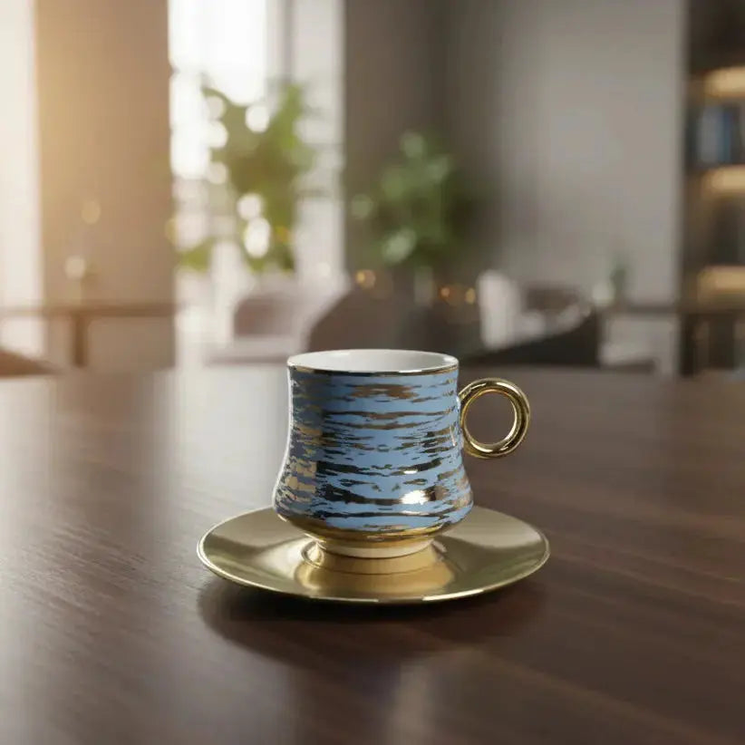 Luxury Coffee Cup Set – 12 Pieces| Golden Engravings Qatar