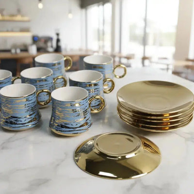 Luxury Coffee Cup Set – 12 Pieces| Golden Engravings Qatar