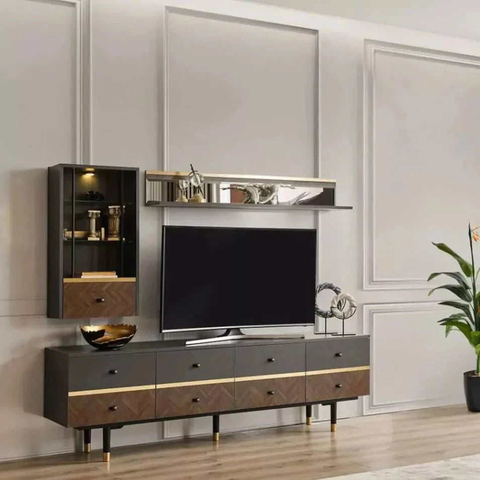 Grand Wall TV Unit - Premium Stand Scrollcart Qatar