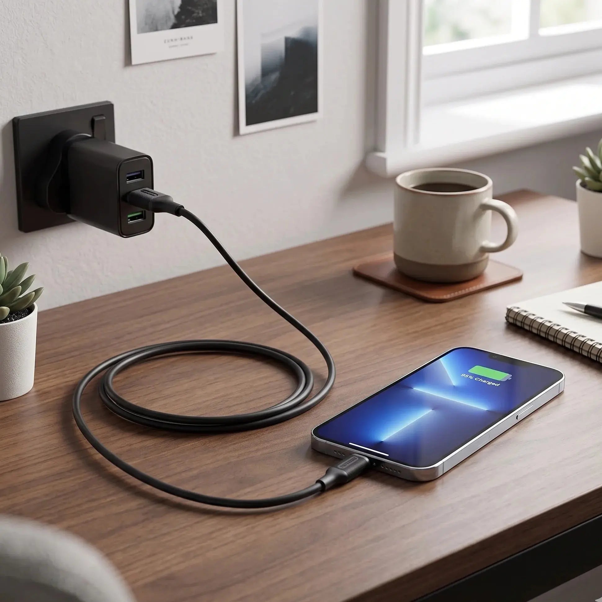 Green Lion 1M USB-A to USB-C PVC Cable Black Doha Qatar
