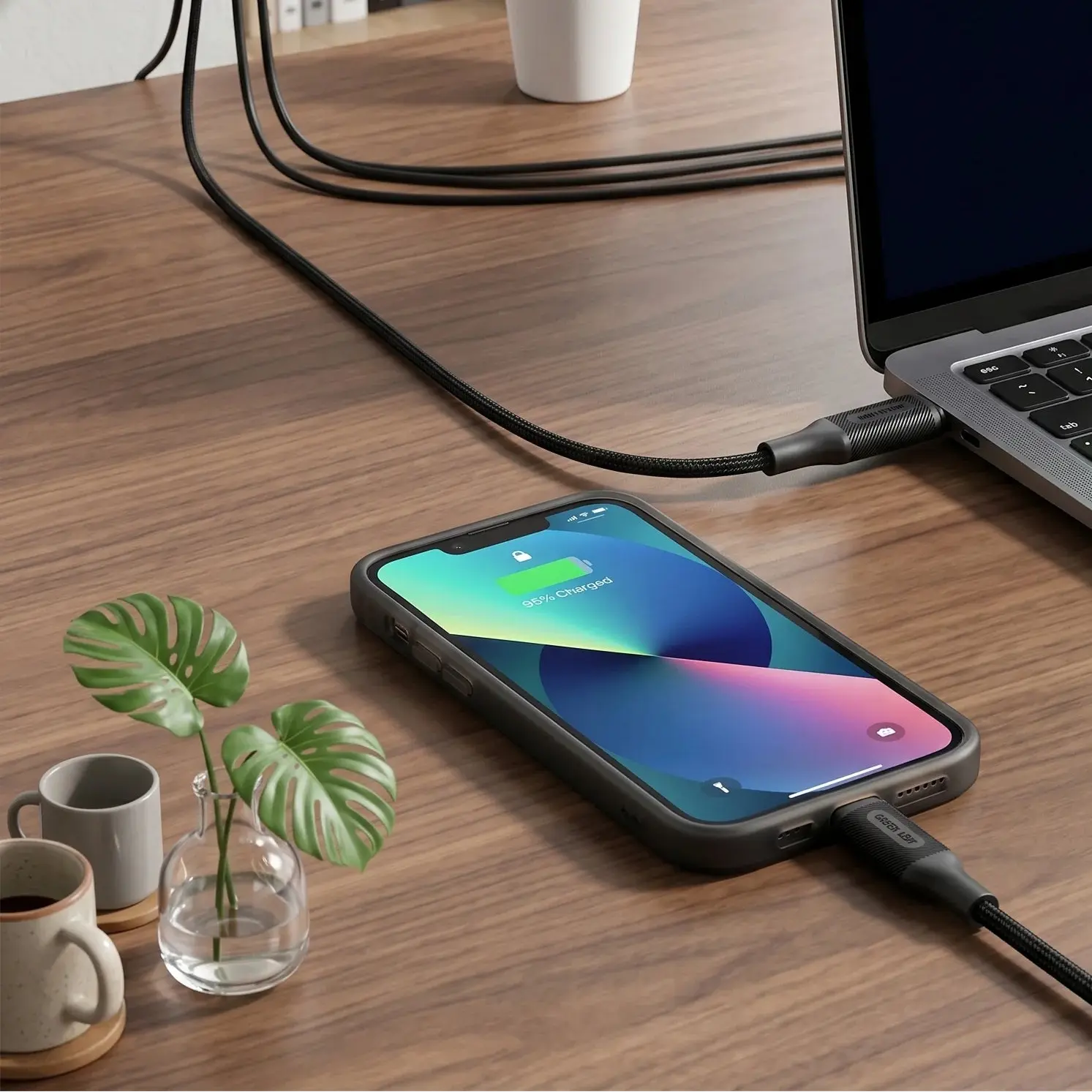 Green Lion 2M USB-A to Lightning PVC Cable Doha Qatar