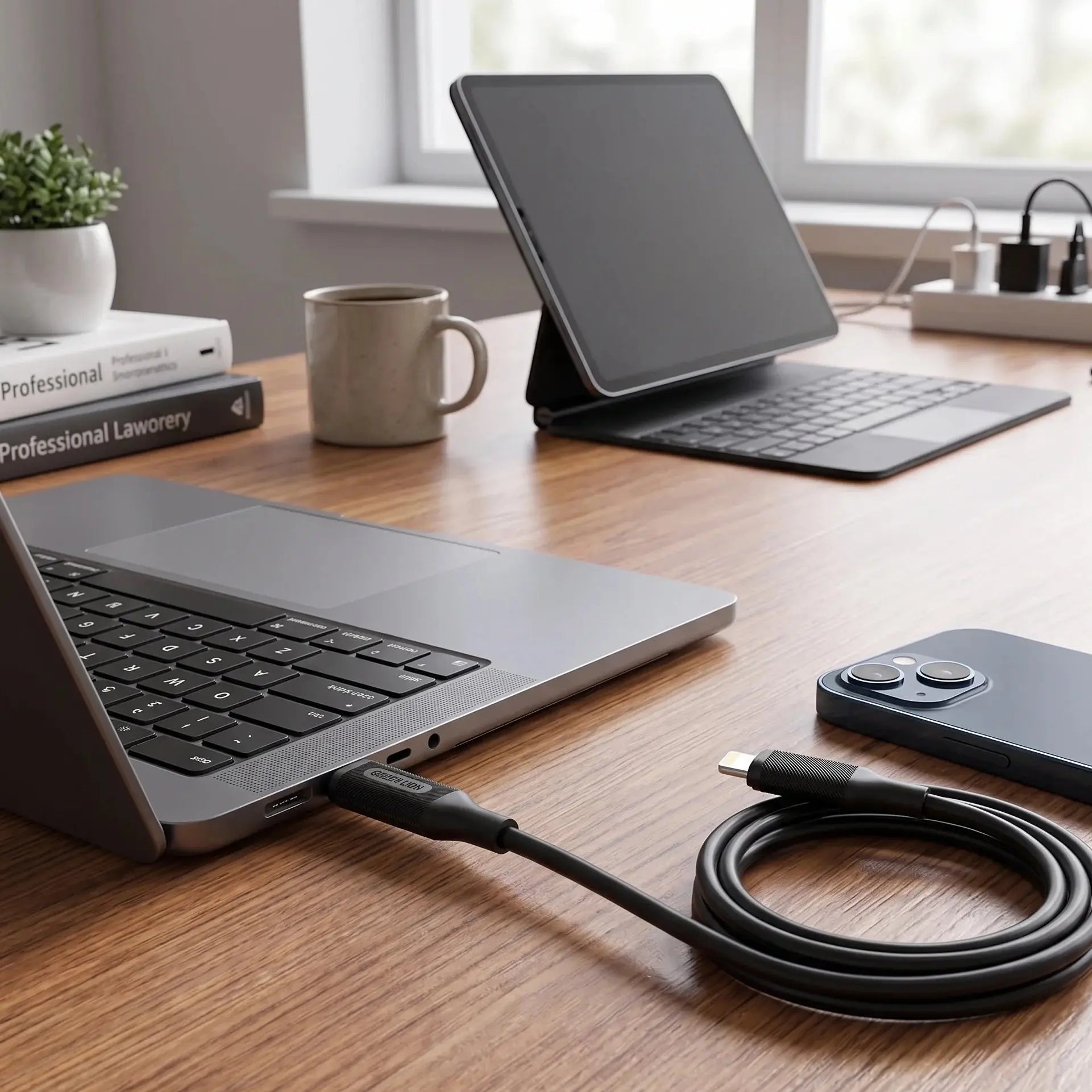 Green Lion 2M USB-A to Lightning PVC Cable Doha Qatar