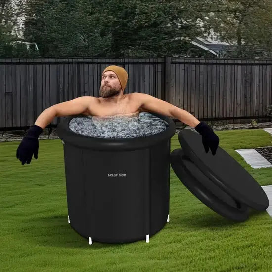 Green Lion 350L Portable Ice Bath Tub – Black, Insulated Cold Therapy Tub Scrollcart Qatar 