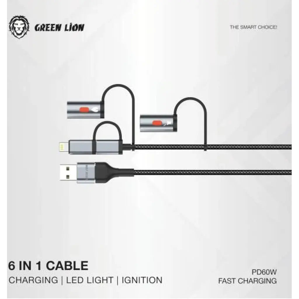 Green Lion 6-in-1 60W Cable with Lighter & LED Doha Qatar