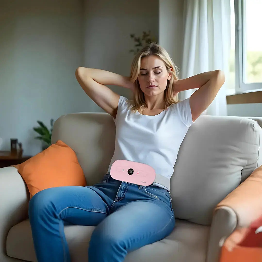 Green Lion Bloom Heat menstrual heating pad pink for period pain relief in Doha Qatar